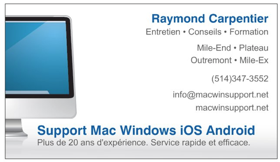 Support Mac, Windows et mobiles